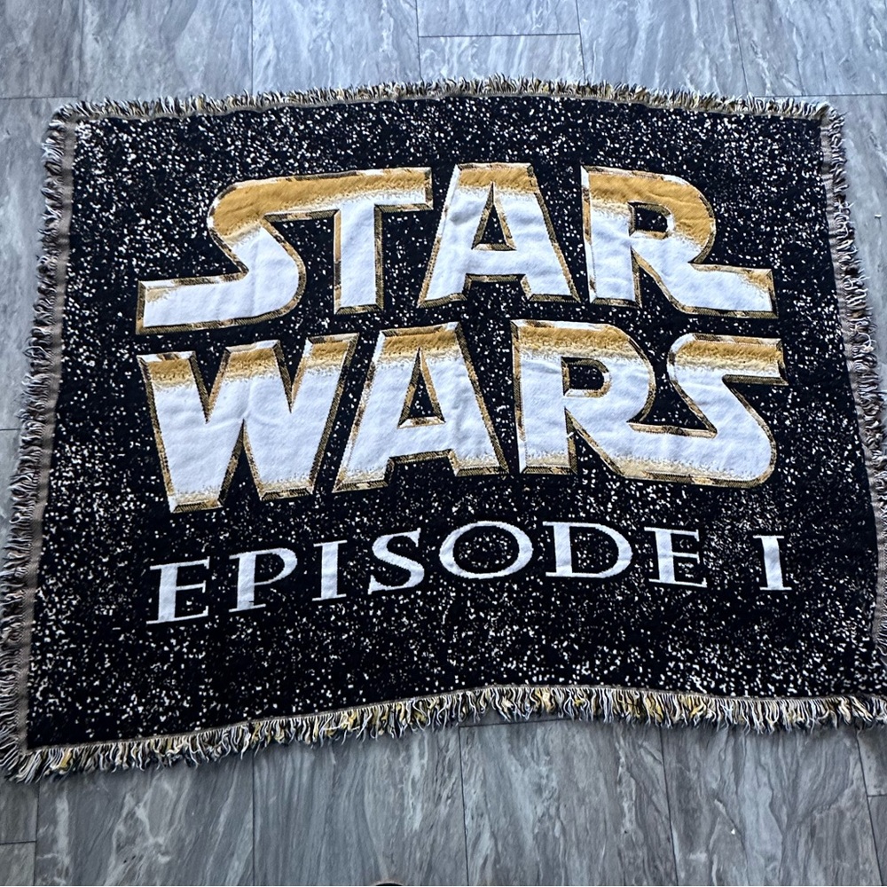 Star‎ Wars Episode 1 Blanket Throw Tapestry 1990s Northwest VINTAGE